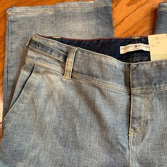 Tommy Hilfiger Woman flat front side adjust stretch jeans 14 NWT - Picture 2 of 16